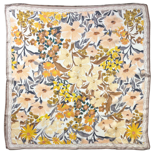 FLORAL PRINT SQUARE SCARF, WLQS 149: BLU - Lulu Bella Boutique