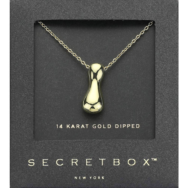 SECRET BOX_ 14K Gold Dipped Bubble Initial Pendant Necklace
: E