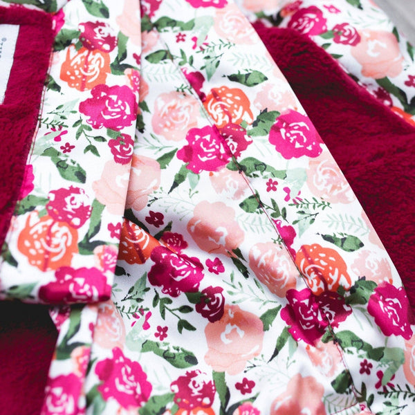 SATIN BACK RECEIVING BLANKETS: Dainty Floral