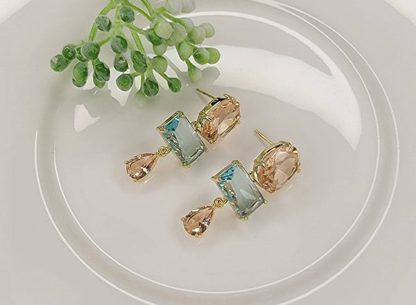 Handmade Semi-precious Stone Dangle Earrings