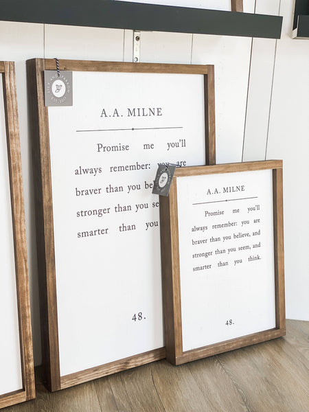 Promise Me You'll Always Remember | Mother's Day Gifts: White / Light Oak / 17x13" - Lulu Bella Boutique
