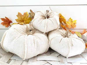 3 Pc. Natural Cotton Fabric Pumpkin Set - Lulu Bella Boutique