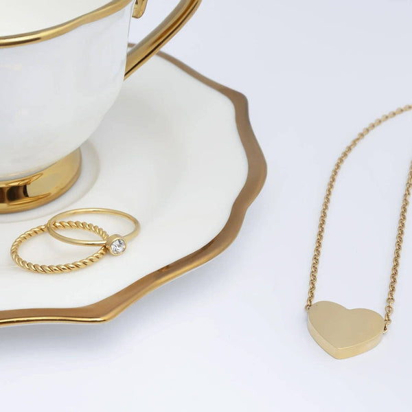14K Gold Filled PLUS™ Blank Heart Necklace: Gold
