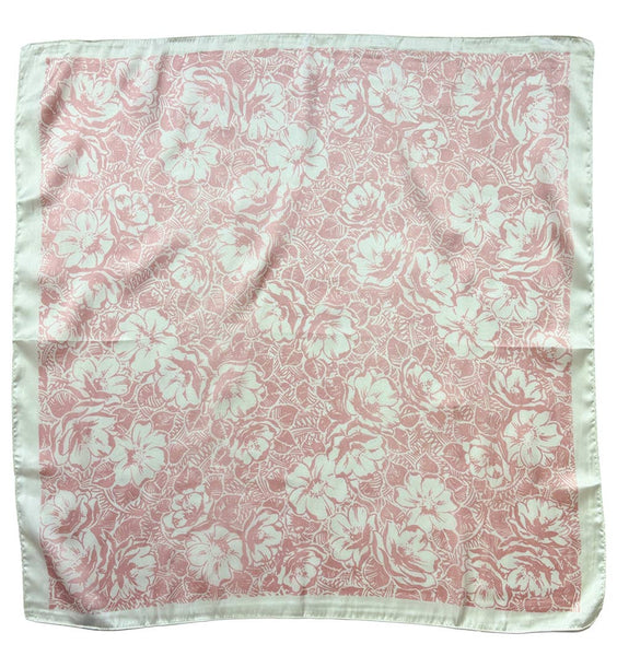 FLORAL PRINT SQUARE SCARF, WLQS 108: BLU - Lulu Bella Boutique