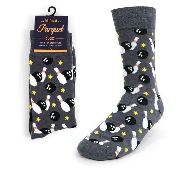 Bowling Novelty Socks for Men: Grey / 1 Piece