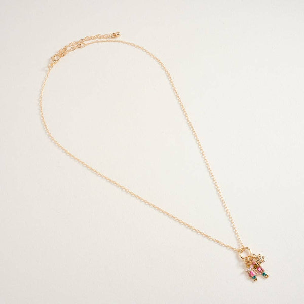 16 Inch Nutcracker Mouse King Charm Cluster Chain Necklace: Gold/Pink / ONE