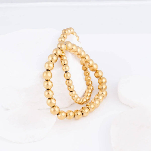 14K Gold Filled PLUS™ Metal Bead Stretch Bracelet: Gold / 6mm