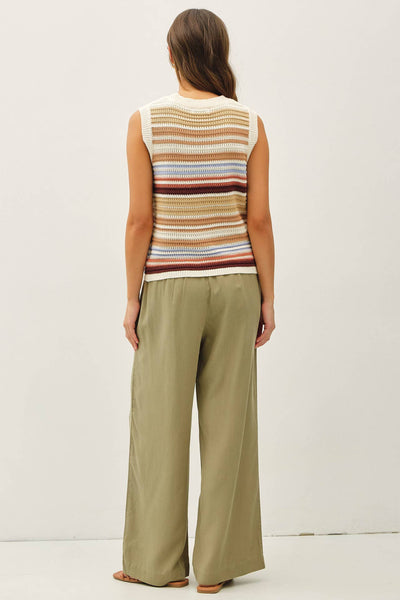 SAND WASHED FLOWY TENCEL WIDE LEG PANTS : SAND / S - Lulu Bella Boutique