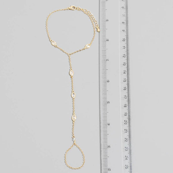 Cz Marquise Hand Chain Bracelet