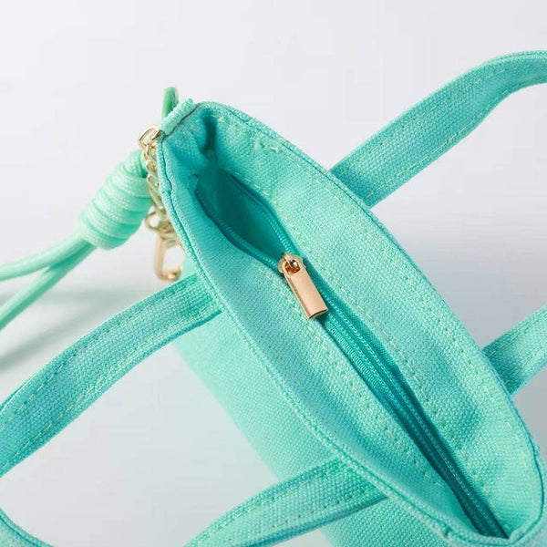 Nautical Anchor Mini Canvas Tote Bag Keychain Bag Charm - Lulu Bella Boutique