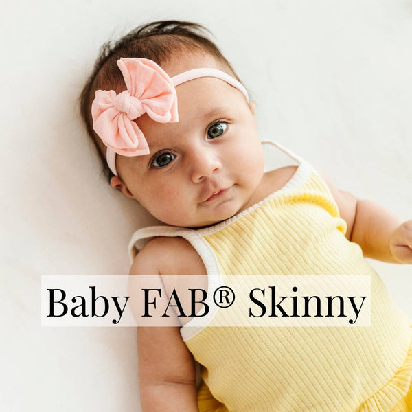 Baby Bling® Baby FAB® Skinny soft nylon bow headband: Sage - Lulu Bella Boutique