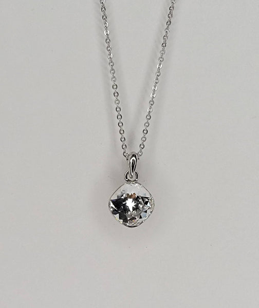 SWAROVSKI CRYSTAL CHARM NECKLACE.: BABY BLUE