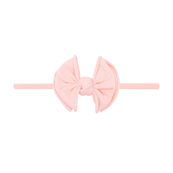 Baby Bling® Baby FAB® Skinny soft nylon bow headband: Antique Pink - Lulu Bella Boutique