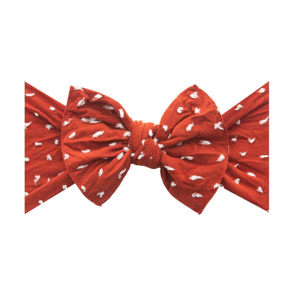 Baby Bling® Shabby Dot Knot soft nylon headband: Pink/Pink dot