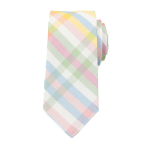 Springtime Plaid Men's Tie: Mens Big & Tall - 3" wide x 62" long - Lulu Bella Boutique