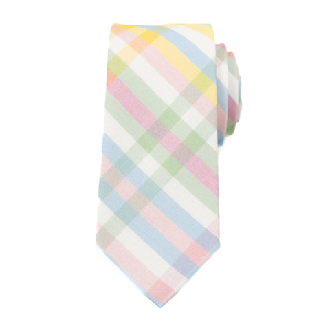 Springtime Plaid Men's Tie: Mens Big & Tall - 3" wide x 62" long - Lulu Bella Boutique