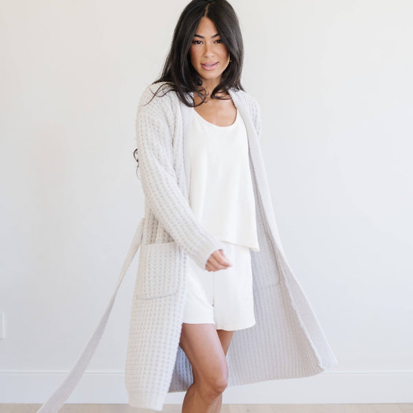 WAFFLE KNIT ROBES: Oxford / XL