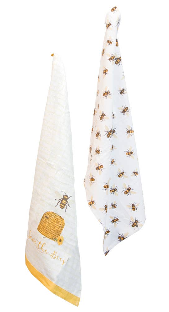 Tea Towel Save The Bees Set of 2 - Lulu Bella Boutique