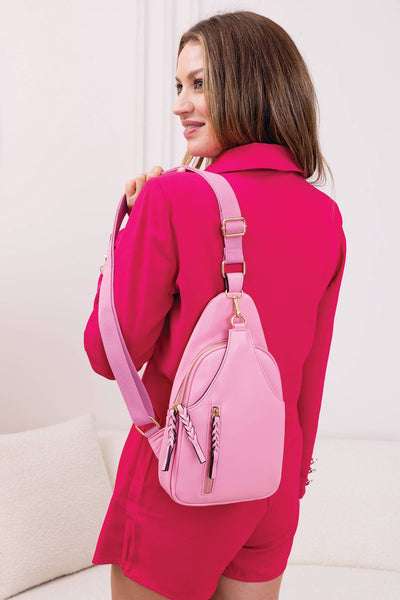 M2342 Nikki Dual Compartment Crossbody Sling Bag: Cow - Lulu Bella Boutique