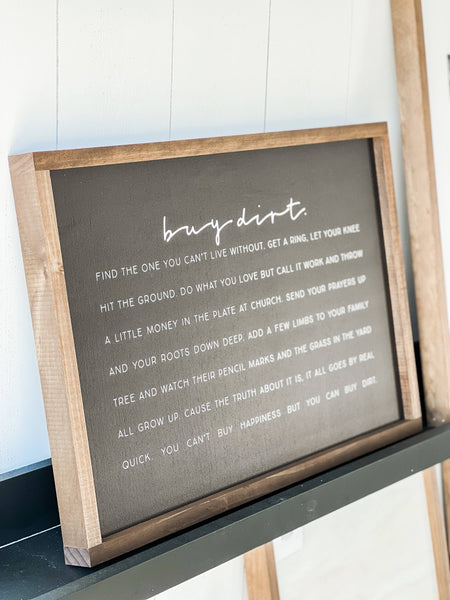 Buy Dirt - Horizontal | Wall Decor, Home Decor, Wall Art: White / Light Oak / 25x17" - Lulu Bella Boutique
