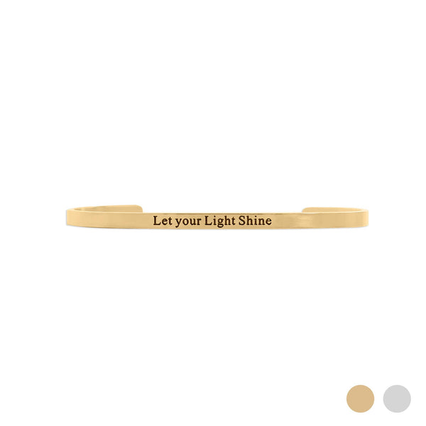 18K Gold PVD Stainless Steel Let your Light Shine Bracelet: Gold
