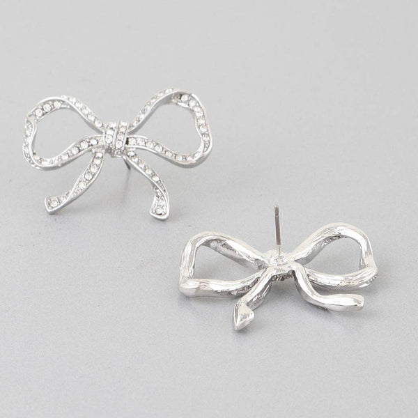 Rhinestone Bow Earrings: GCL