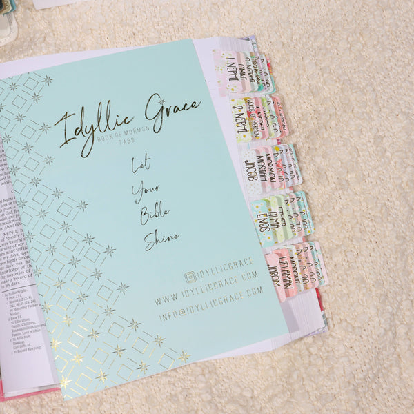 Book of Mormon Bloom With Grace Gold Foiled Tabs - Lulu Bella Boutique