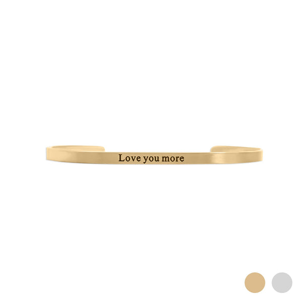 18K Gold PVD Stainless Steel Love you more Bracelet: Gold