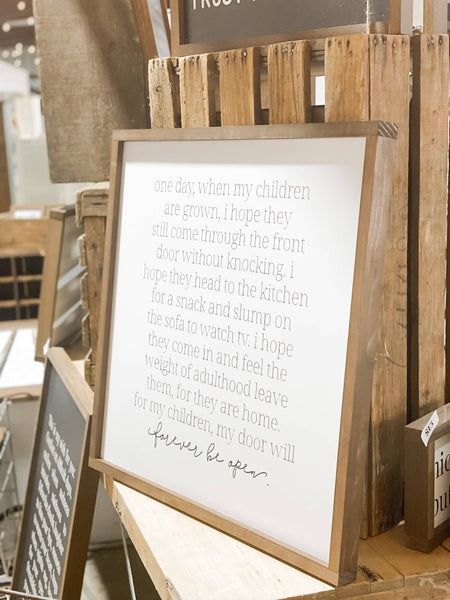One Day When My Children | Mother's Day Gift: White / Light Oak / 9x9" - Lulu Bella Boutique