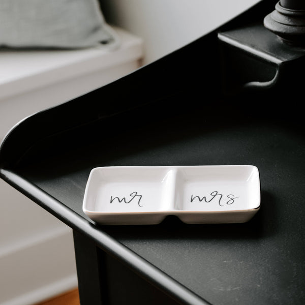 Mr. and Mrs. Jewelry Dish - Home Decor & Gifts - Lulu Bella Boutique