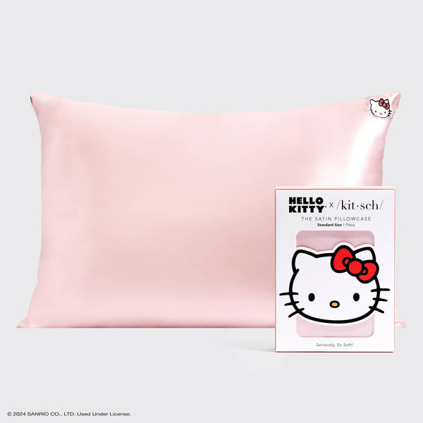 Hello Kitty x Kitsch Pillowcase - Solid Pink Kitty Face - Lulu Bella Boutique