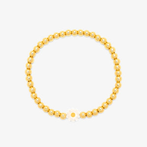 Daisy Gold Bead Stretch Bracelet