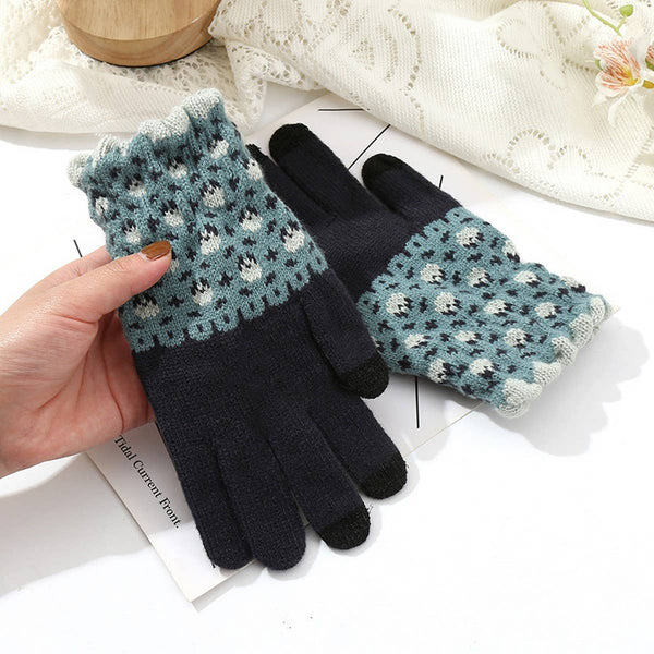 Cute Knit Gloves for Women – Touchscreen Warm_CWAG0147: GREEN1 / (OS) 1 - Lulu Bella Boutique