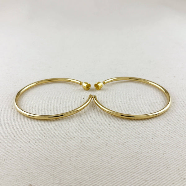 18k Gold Filled 60mm New Wave Hoop - Lulu Bella Boutique