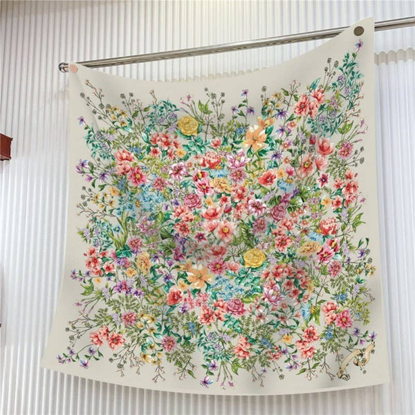 LARGE FLORAL PRINT BANDANA SCA: White