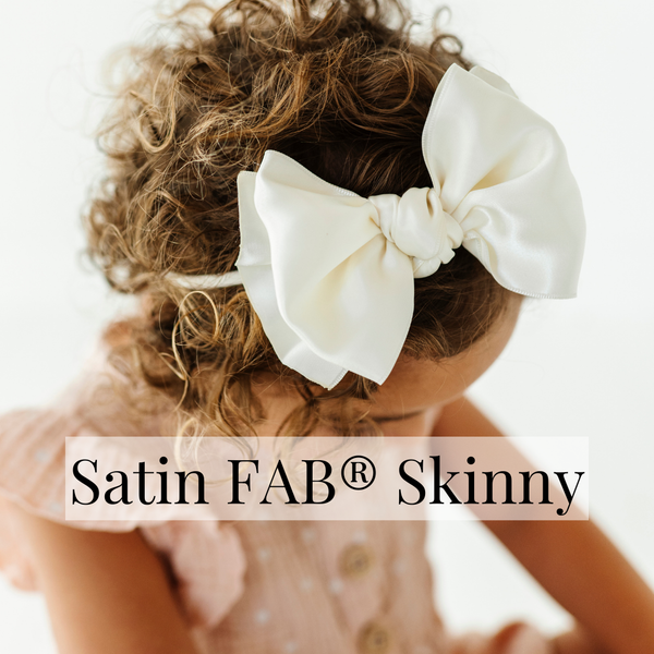 Baby Bling® Satin FAB® Skinny nylon headband with satin bow: Antique Pink