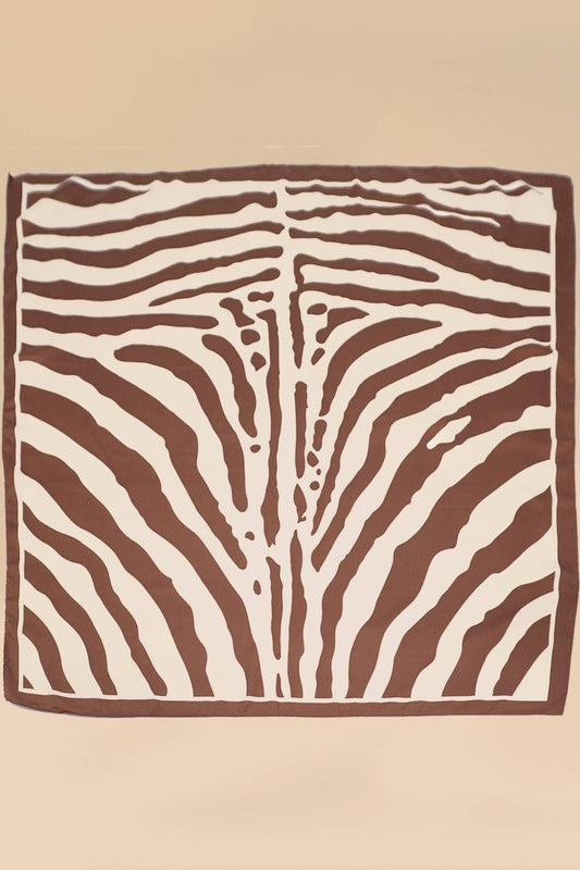 Large Vintage Zebra Print Bandana Scarf