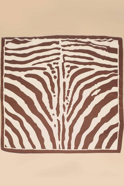 Large Vintage Zebra Print Bandana Scarf