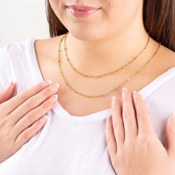 14K Gold Filled Plus™ Crimped Oval Link Chain Necklace: Gold / 18"+2"