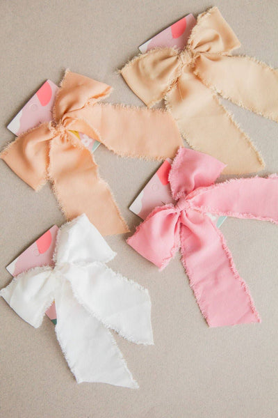 Freya Bow Clip: Pink - Lulu Bella Boutique
