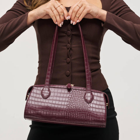 Nessa Shoulder Bag: Wine - Lulu Bella Boutique