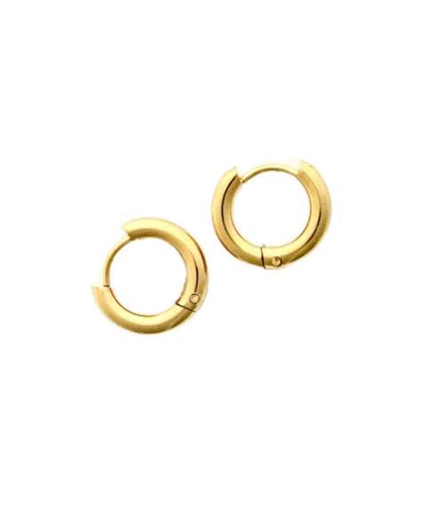 Huggie Earrings - Scarlett Hoop Gold 10mm