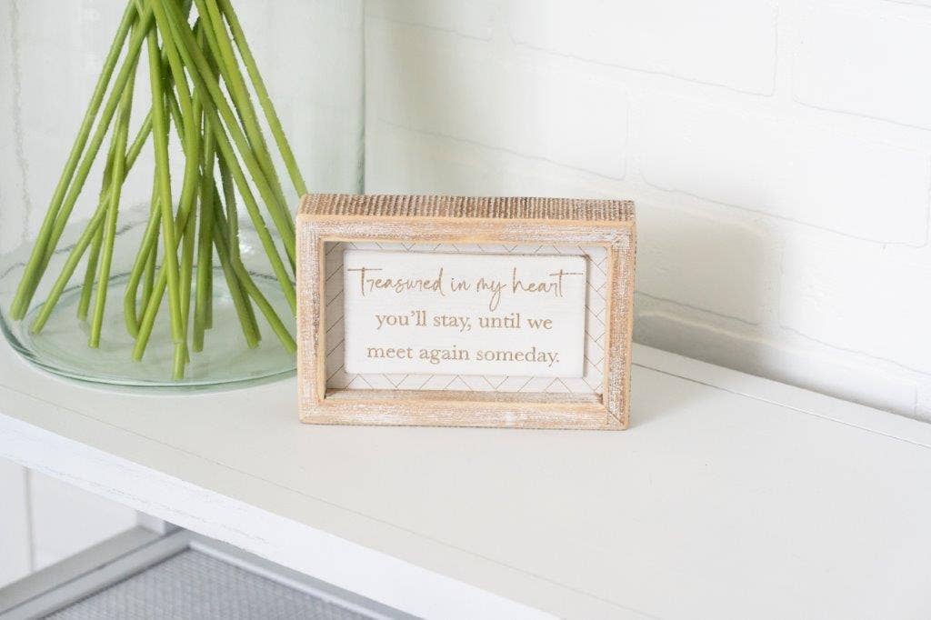 11863 - 7x4 wood sign (TREASURED) Sympathy Bereavement Gifts