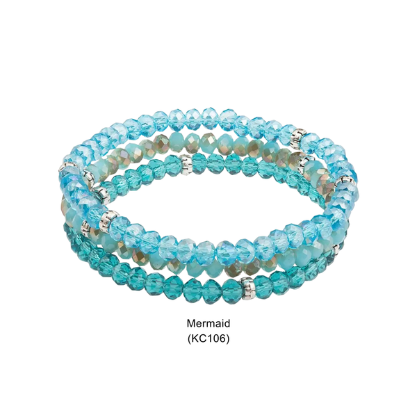 Kids Mini Crystal | Splash & Sparkle Stretch Bracelets Set3: Tie-Dye (KC101) - Lulu Bella Boutique