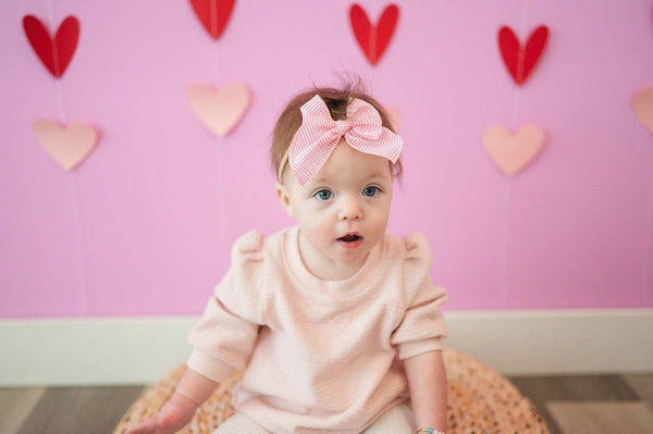 Candy Stripe | Petite Party Bow: Nylon Headband - Lulu Bella Boutique