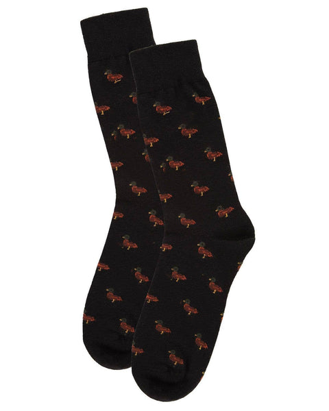 MeMoi Duck Cashmere Men's Crew Socks: Black / 10 13