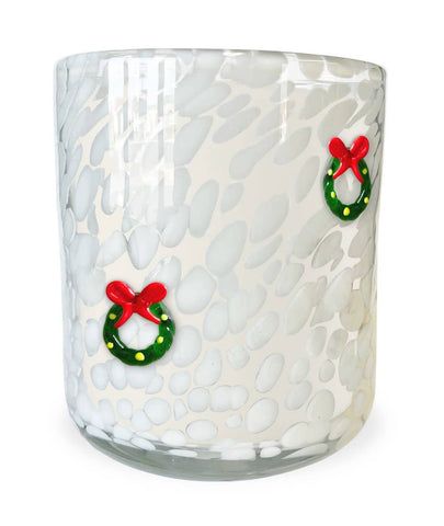 Mistletoe Wreath Holiday Confetti Icon 12oz Candle - Lulu Bella Boutique