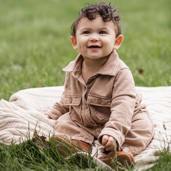 Acid Wash Infant Jumpsuit: Ginger Loaf