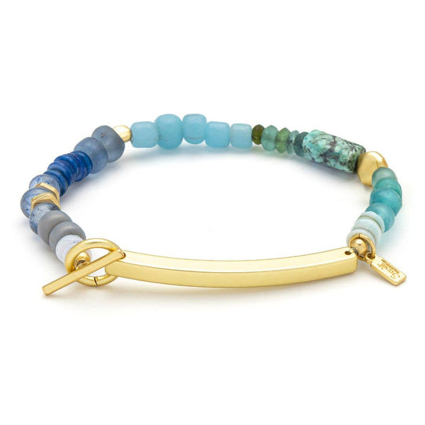 Hidden Message Bracelet - Brave/African Turquoise/Gold - Lulu Bella Boutique