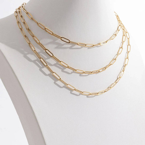 14K Gold Filled PLUS™ Paperclip Chain Necklace 4mm: Gold / 20"+2"